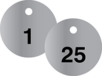 PERMA-BLACK™ STAINLESS STEEL metal numbered tags