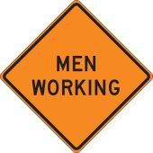 Roll-Up Construction Sign: Men Working