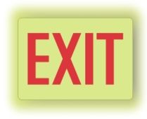 Lumi-Glow Plus™ Safety Sign: Exit