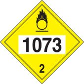 4-Digit DOT Placards: Hazard Class 2 - 1073 (Refrigerated Liquid Oxygen)