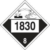 4-Digit DOT Placards: Hazard Class 8 - 1830 (Sulfuric Acid)