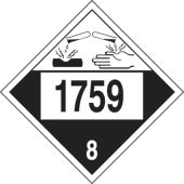 4-Digit DOT Placard: Hazard Class 8 - 1760 (Corrosive Solid)
