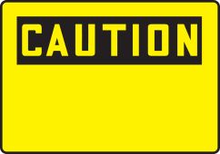 OSHA Caution Safety Sign Blank