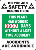 Turn-A-Day Scoreboards: This Plant Has Worked _ Days Without A Lost Time Accident