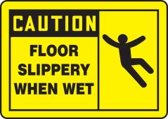 OSHA Caution Safety Sign: Floor Slippery When Wet