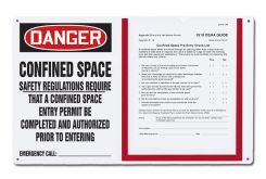 OSHA Danger Permit Holder Board: Confined Space - Safety Regulations Require