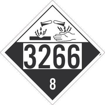 3266 8 CORROSIVE DOT PLACARD SIGN (DL185UV)