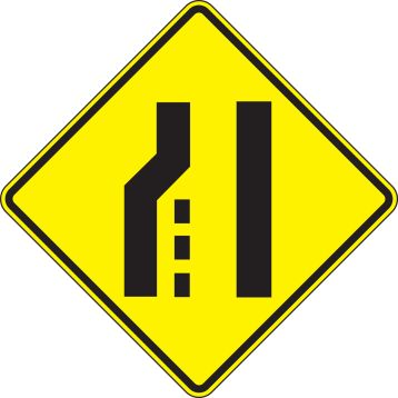 Lane Ends Merge Right (Symbol) Lane Guidance Sign FRW644