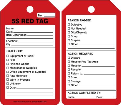 5S Red Tags MMT105