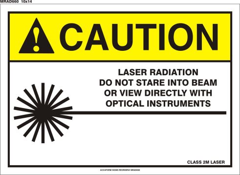 Laser Do Not Stare View Instruments ANSI Caution Safety Sign MRAD660