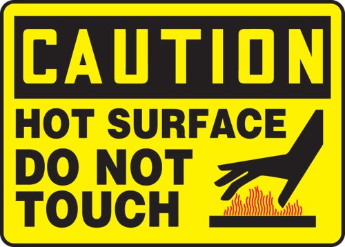 Hot Surface Do Not Touch OSHA Caution Safety Sign MWLD608