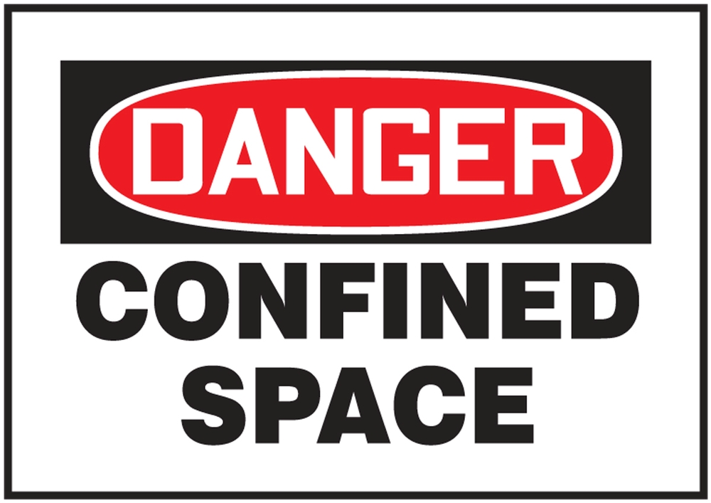 OSHA Danger Magnetic Safety Sign: Danger Confined Space Sign (CSM011)