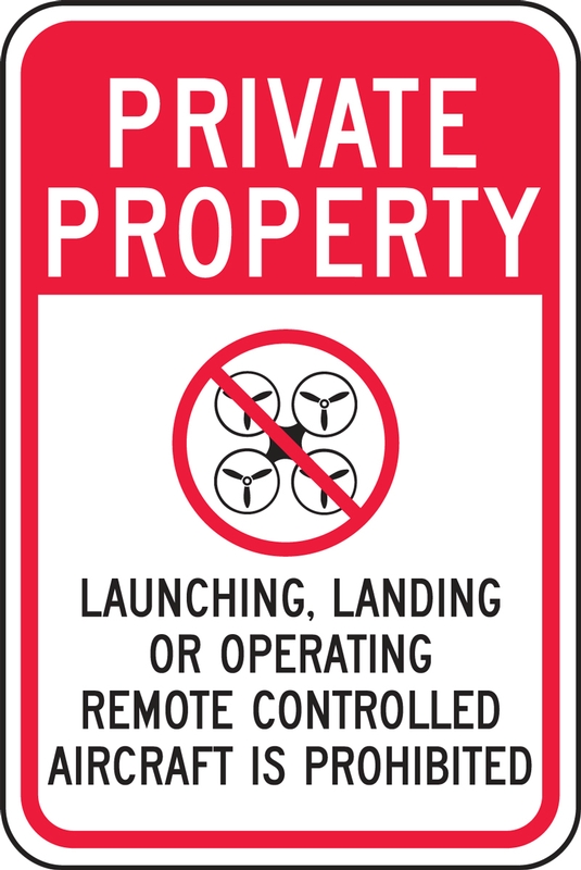 Drone Safety Sign: Private Property