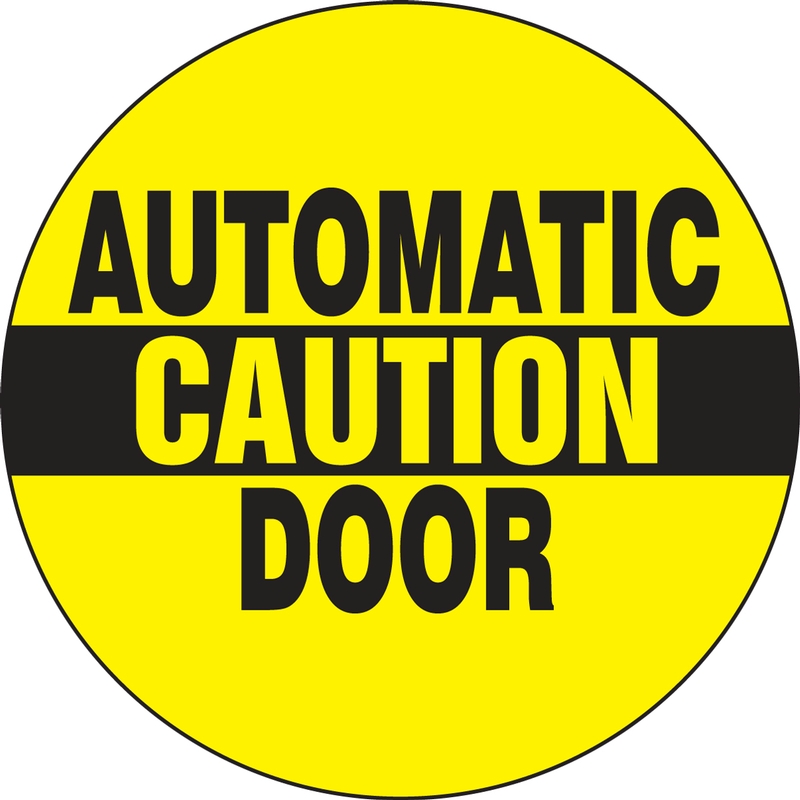 Caution Automatic Door Double-Sided Door Decals LADM200