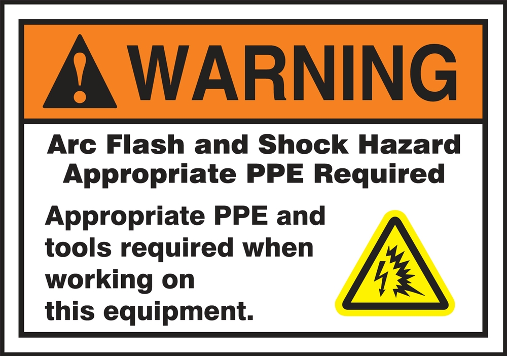 Arc Flash And Shock Hazard ANSI Warning Safety Label LELC316