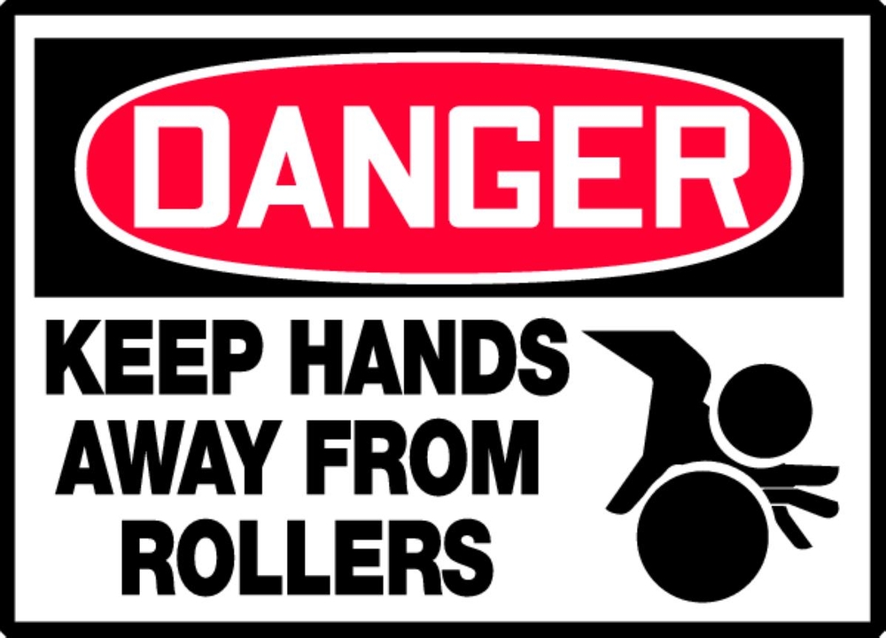 Keep Hands Away From Rollers OSHA Danger Safety Label LEQM129
