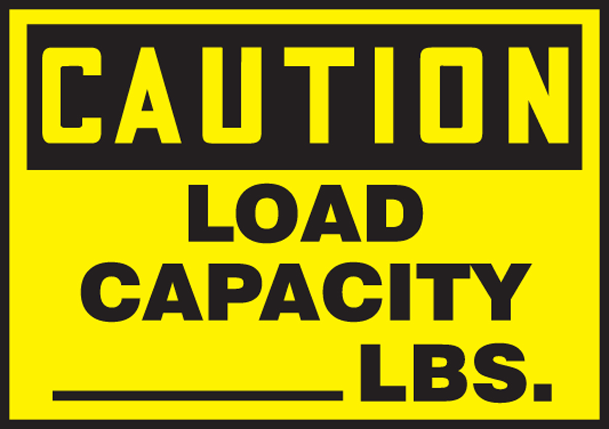 Load Capacity __ LBS. OSHA Caution Safety Label LVHR602