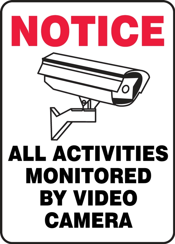 Notice All Activities Monitored By Video Camera Safety Sign MASE809