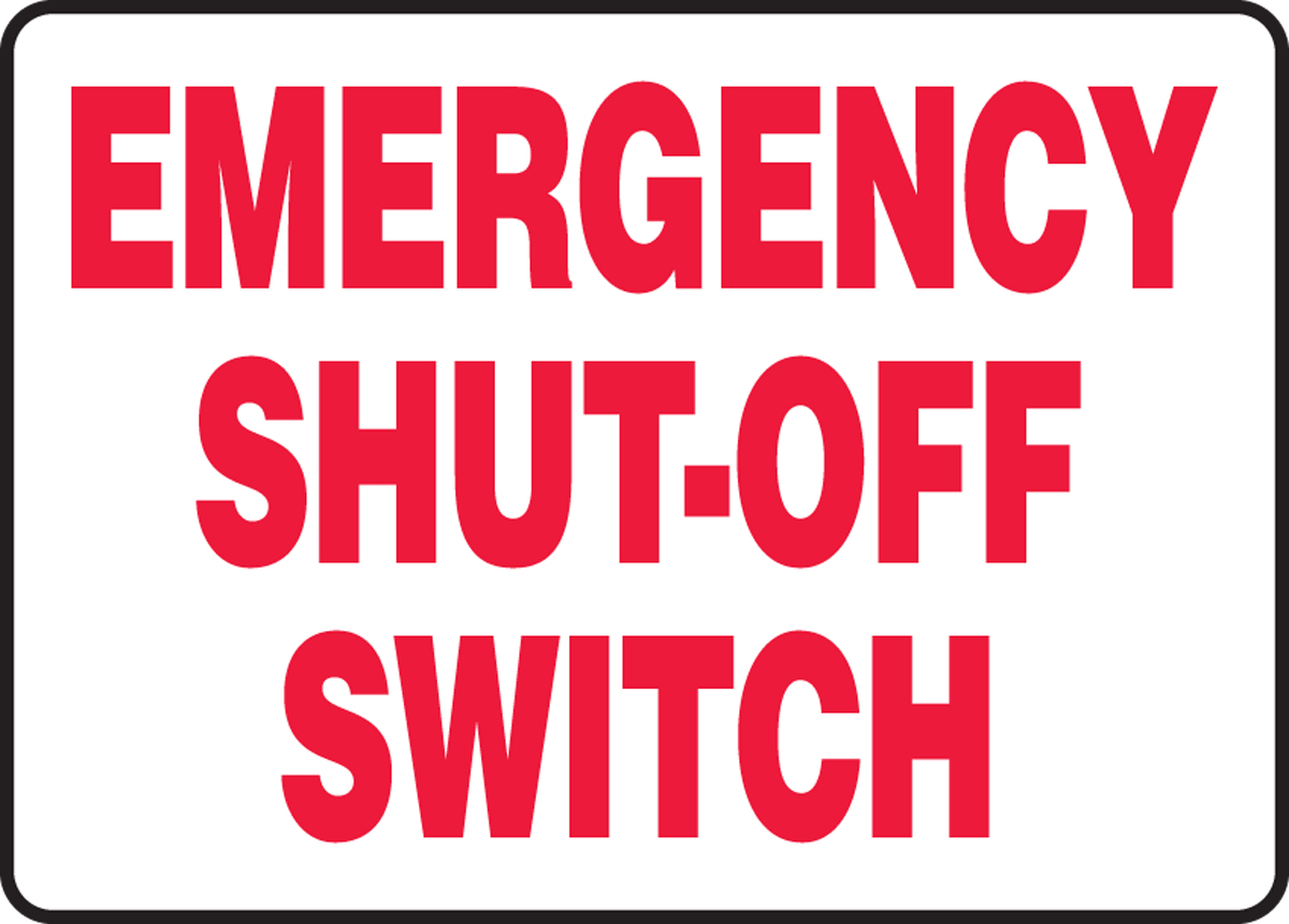 Emergency Shut Off Switch Electrical Sign MELC524