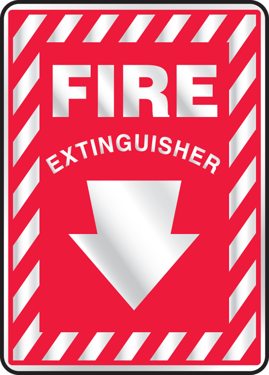 Fire Extinguisher (Reflective) Safety Sign MFXG908RV
