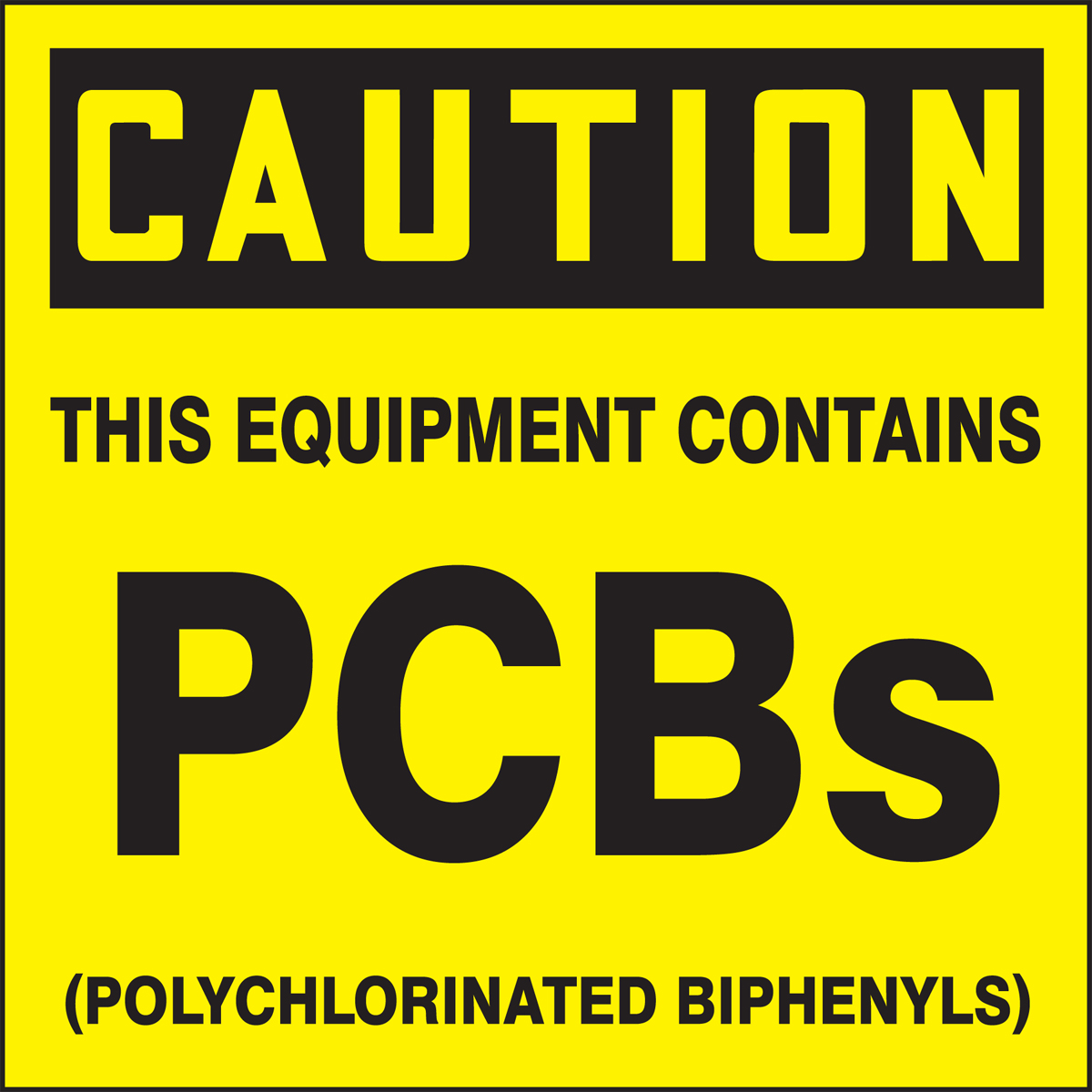 OSHA Caution PCB Label: This Equipment Contains PCBs (MHZW606)