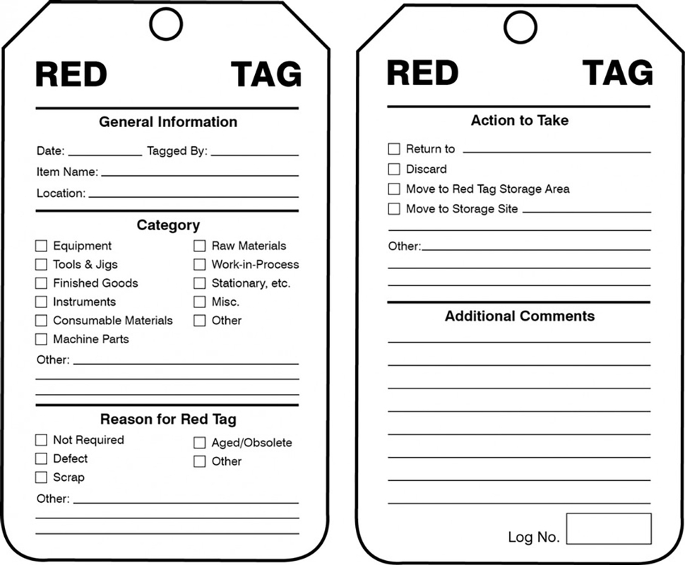 5S ISO Red Tags (MMT110CTM)