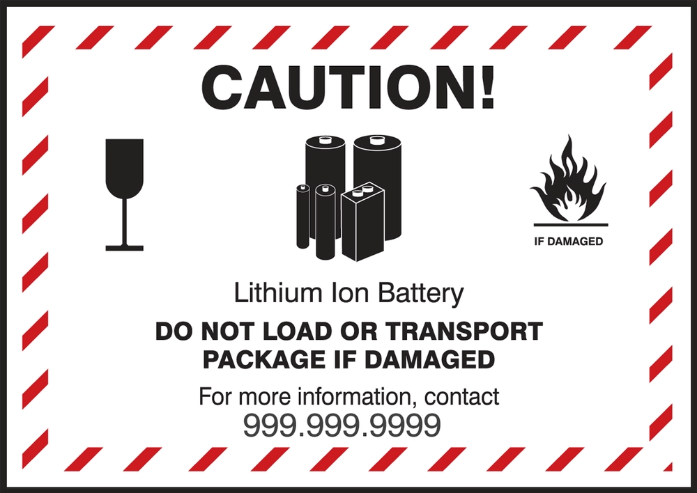 Caution Lithium Ion Battery Call _ Semi-Custom Shipping Label MPC226