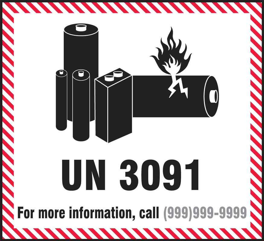 Semi-Custom Hazardous Material Shipping Labels: UN 3091- For More  Information Call _ (MPC239)