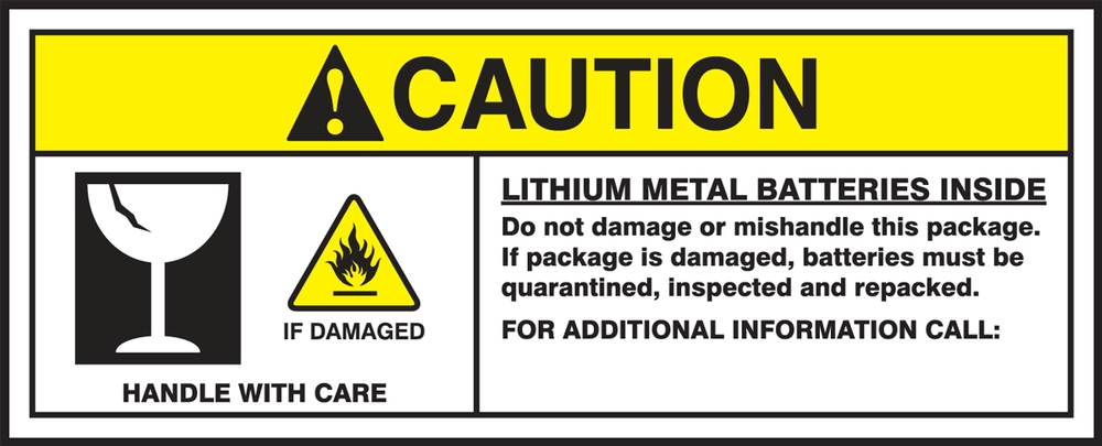 Hazardous Material Caution Shipping Labels: Lithium Meta Batteries Inside  (MPC242)