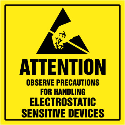 ESD Shipping Label: Attention - Electrostatic Sensitive Devices (MPC326)