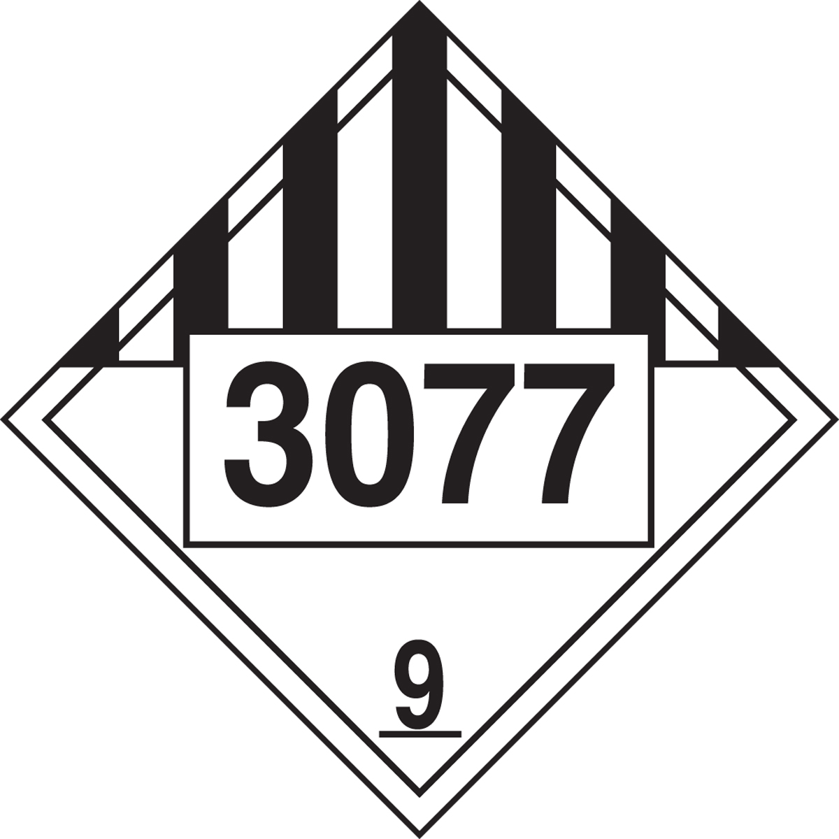 Hazard Class 9 3077 Environmental Hazard Solid 4 Digit Dot Placards