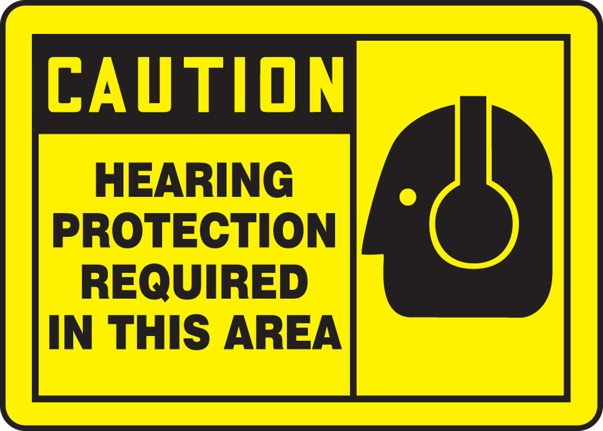 Hearing Protection Required In This Area OSHA Caution Safety Sign