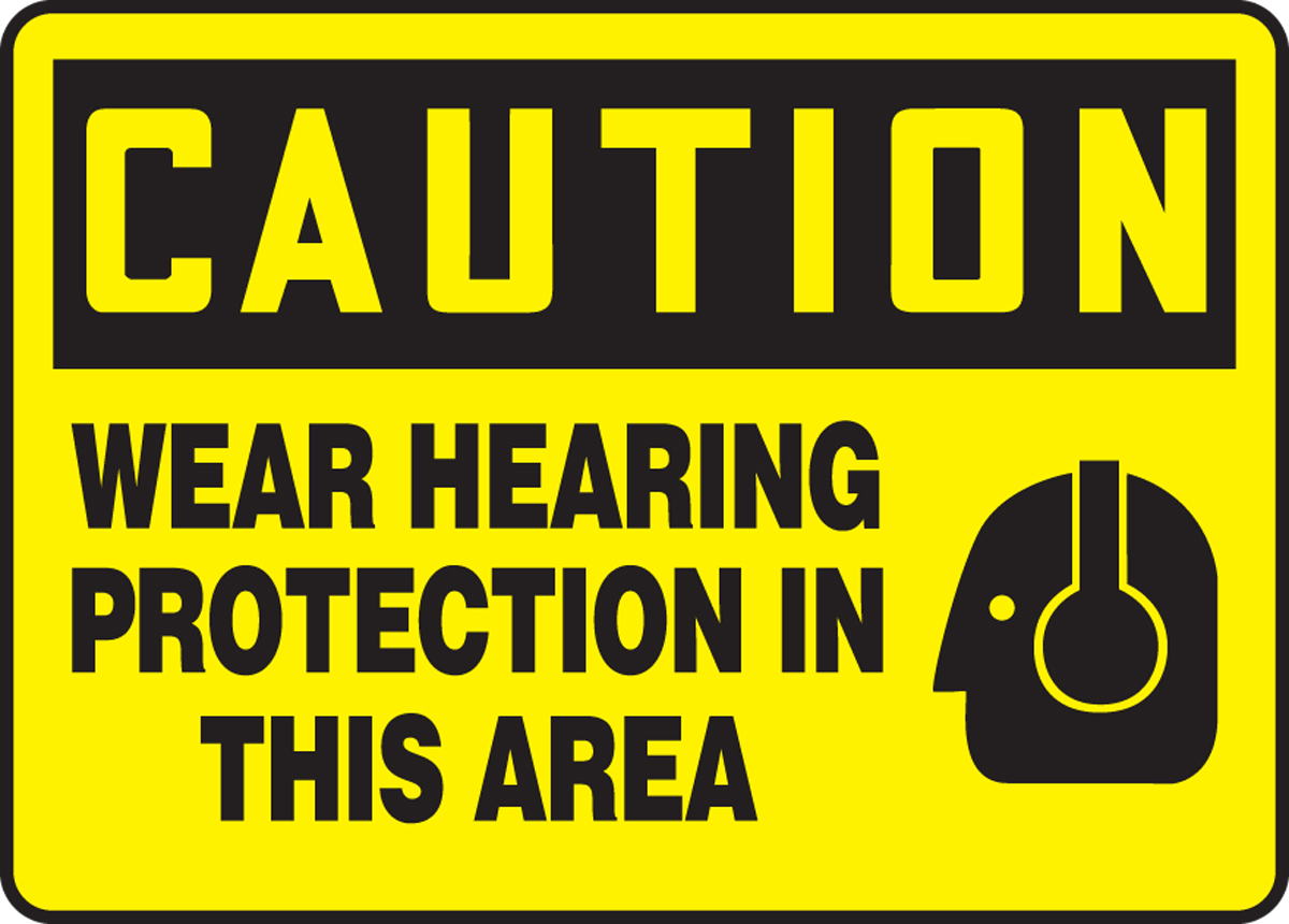 Wear Hearing Protection In This Area OSHA Caution Safety Sign MPPE714