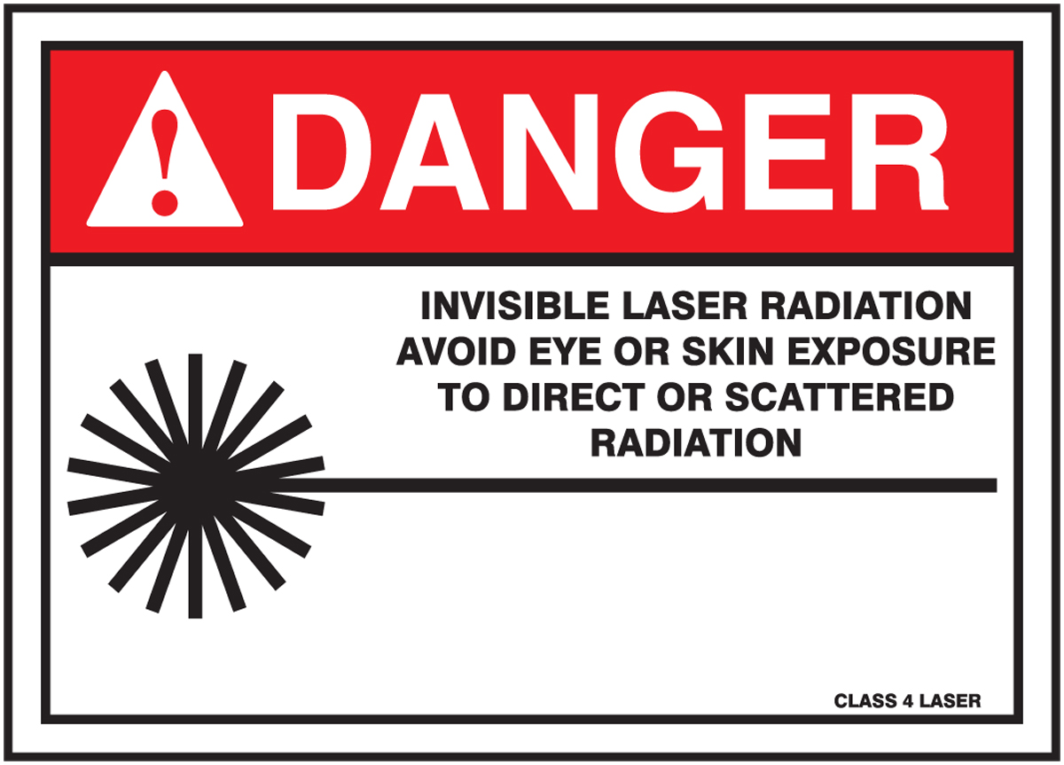 Invisible Laser Avoid Exposure ANSI Danger Safety Sign MRAD030