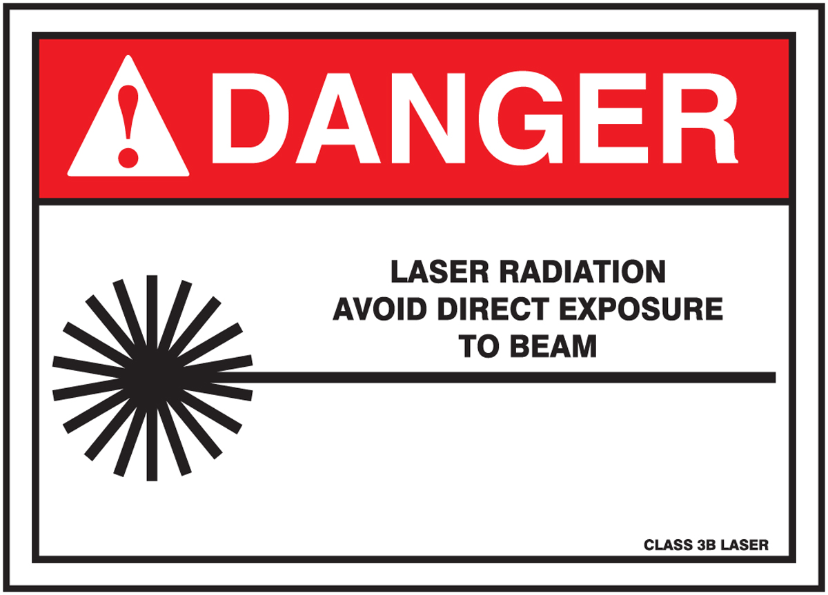 Laser Radiation Avoid Exposure To Beam ANSI Danger Safety Sign MRAD044