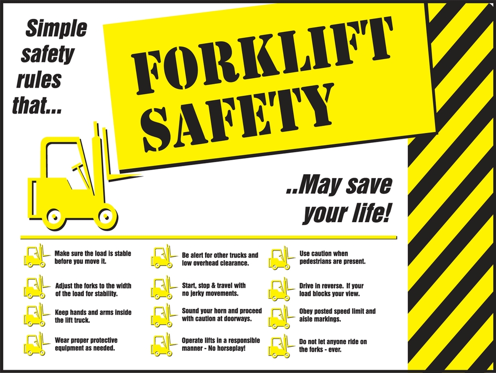 Forklift Safety Simple Safety Rules Save Life Safety Posters Pst754