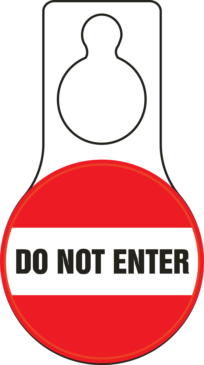 Do Not Enter Shaped Door Knob Hanger Tag TAD606
