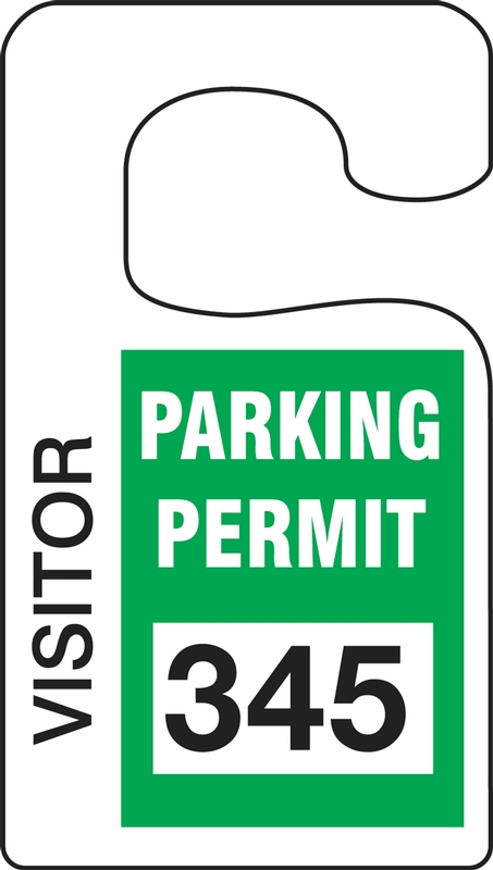 Vertical Hanging Parking Permit: Visitor Parking Permit (TNT268BUA)