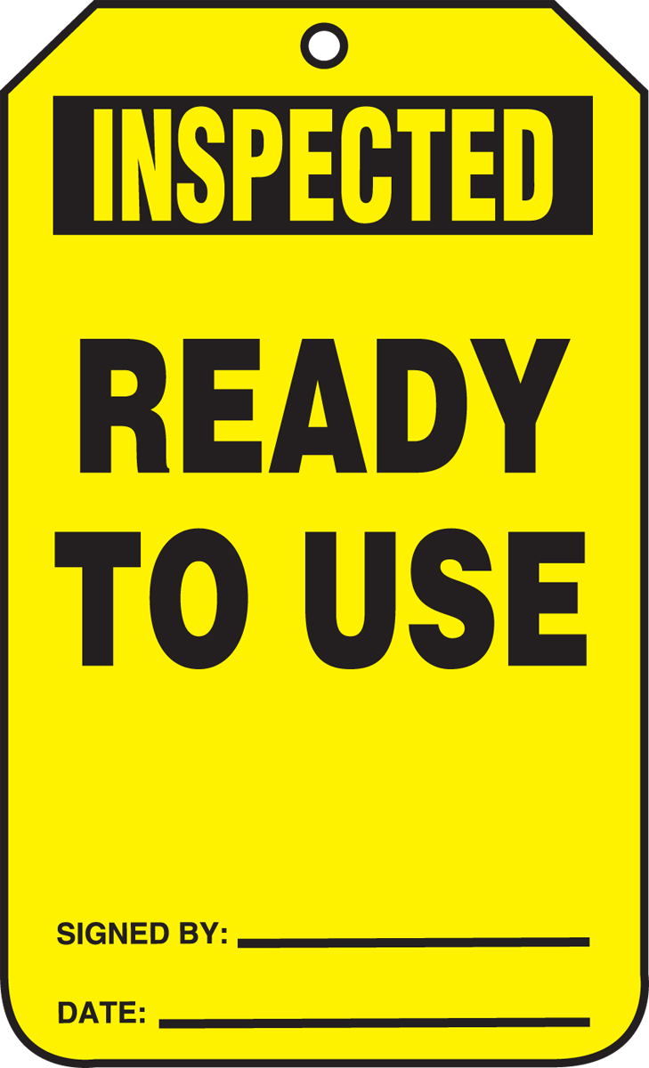 Inspected- Ready To Use Equipment Status Safety Tag TRS240