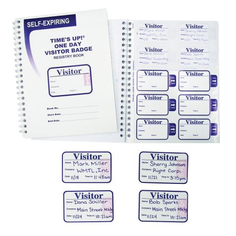  C-Line Visitor Badges with Registry Log, 150 Badges per Book,  1 Registry (97030) : Identification Badges : Office Products