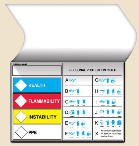 Self-Laminating HMCIS Safety Label: Health Flammability Instability PPE ...