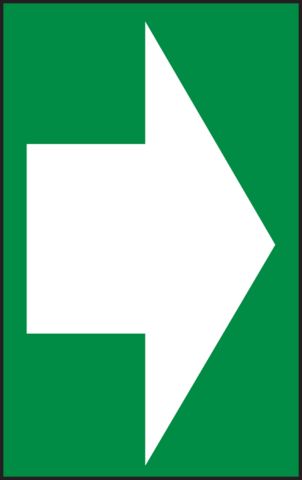 Arrow (White Arrow Right) Safety Sign MADM415