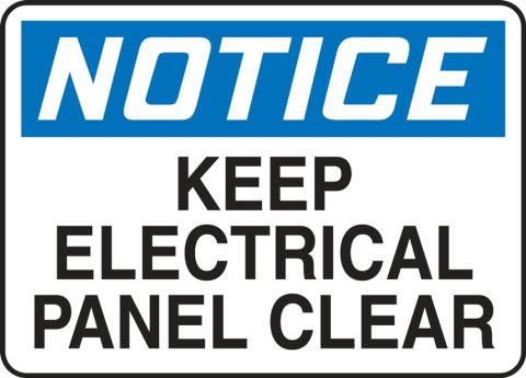 Keep Electrical Panel Clear Contractor Osha Notice Safety Sign Eelc632