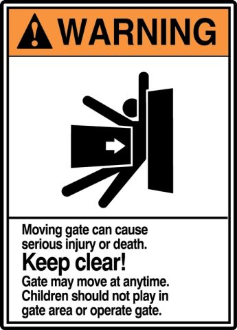 ANSI CAUTION Door may open suddenly Sign with Symbol ACE-25176