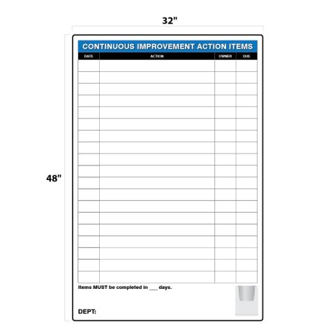 Dry Erase Key Performance Indicator (KPI) Board-Document Holder